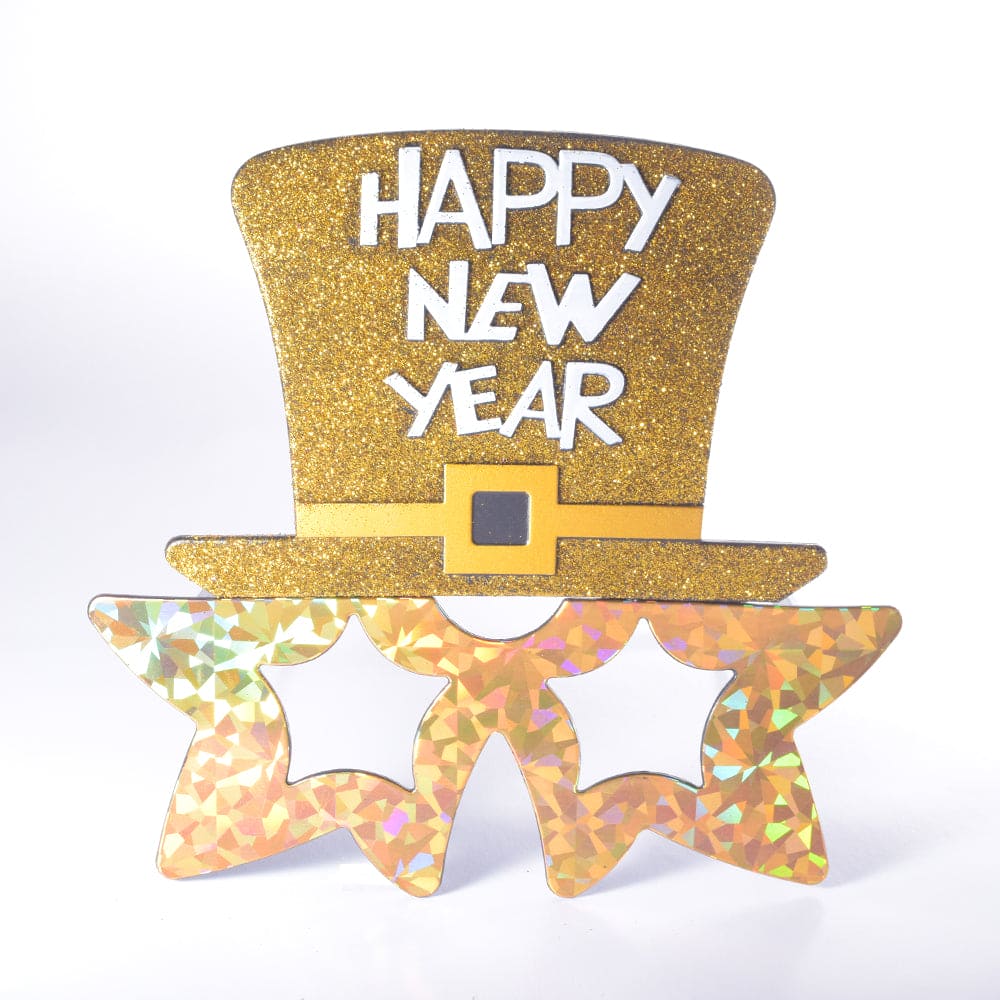 Happy  New Year Top Hat & Star Glasses