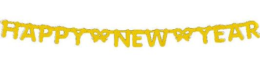 Gold Happy New Year 60in x 4.25in Banner