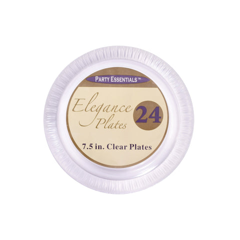 Elegance 7.5in Clear Round Plastic Plates 24ct