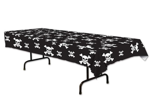 Skull & Crossbones Plastic Table Cover 54x108in