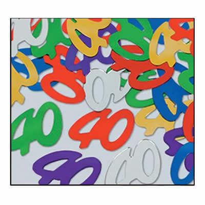Multi-color "40" Foil Confetti Mix