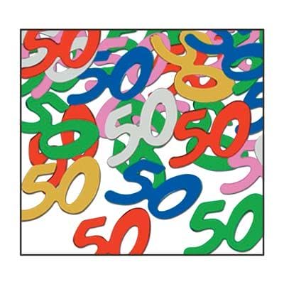 Multi-color "50" Foil Confetti Mix