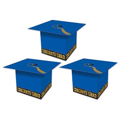 Grad Cap Favor Boxes -Blue