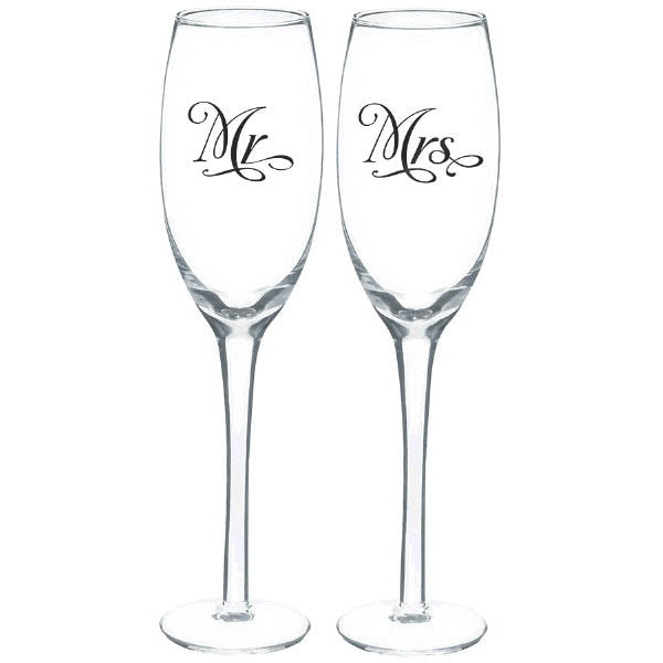 Mr. & Mrs. Toasting Glass Set