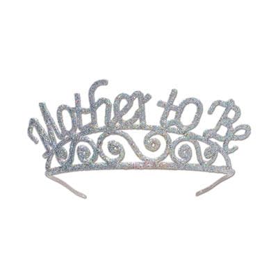 Silver Glittered Metal Mother To Be Tiara