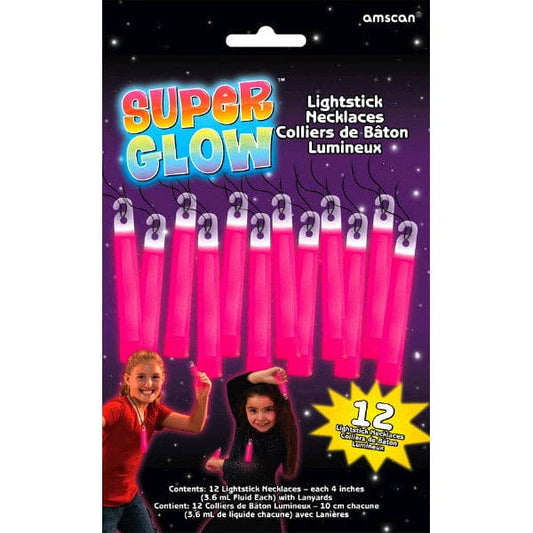 Glow 4in Sticks - Pink 12ct