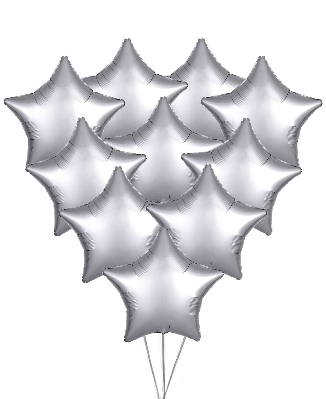 10 Count Star Shaped 19"  Chrome Balloon - Party Depot Store